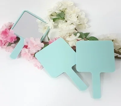 국산 모던 사각 손거울  민트블루