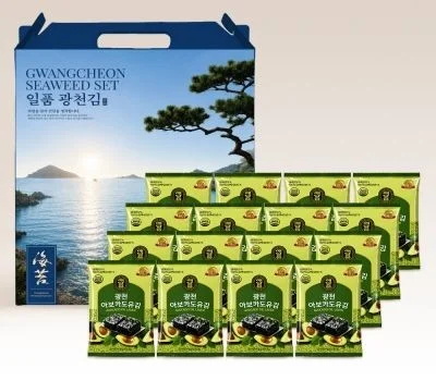 광천김 아보카도유  도시락김 16봉 선물세트